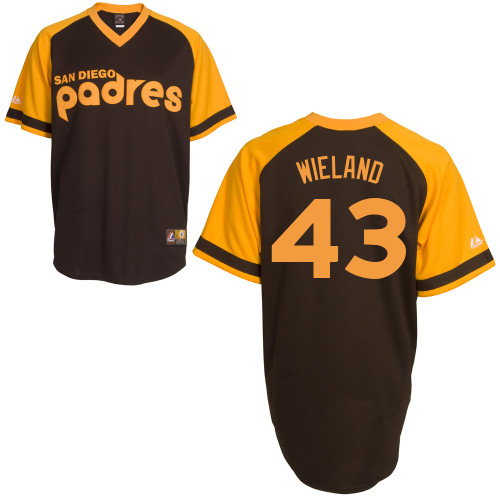 Joe Wieland #43 mlb Jersey-San Diego Padres Women's Authentic Cooperstown Baseball Jersey